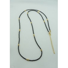 Necklace/ Bracelet (Onyx,  925 Silver gold-plated)